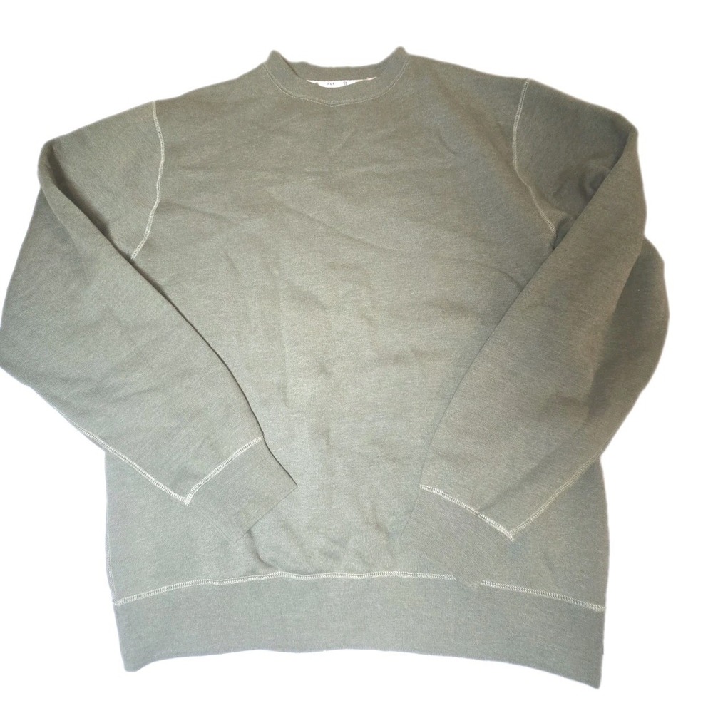 HUF Worldwide Sweatshirt Mens Large L Olive Green Fleece Crewneck Skatewear